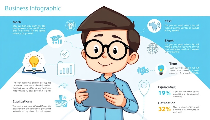 Informative graphic on Intellectual Education Apps Market with stats and cartoon.