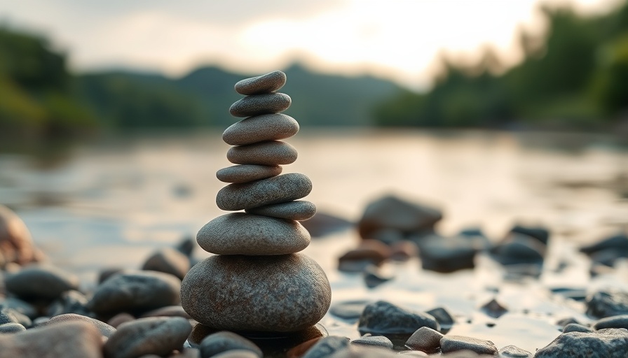 Serene balancing stones symbolize healthy vacation tips.