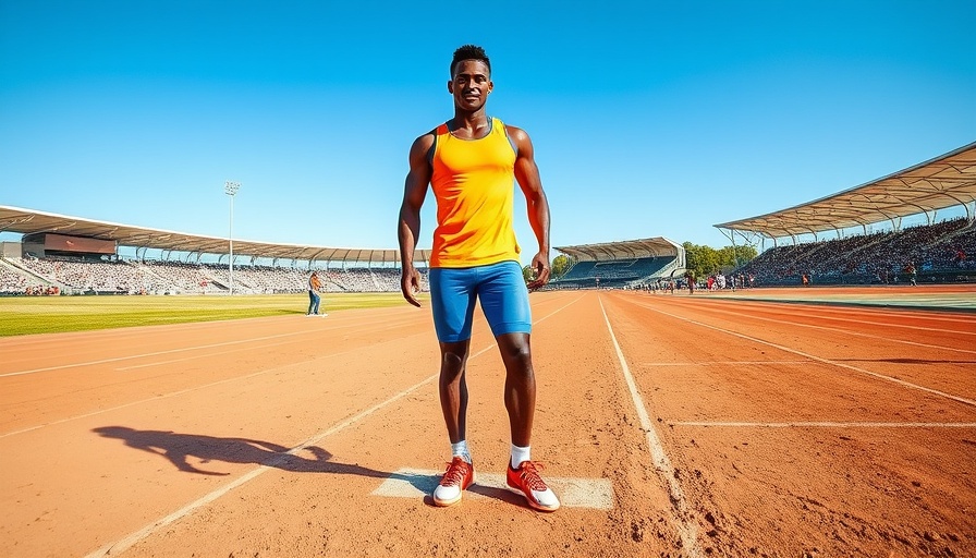 Tall athlete on outdoor track in the sun, NBA Player News.