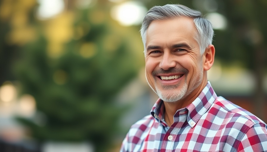 Middle-aged man smiling outdoors in soft lighting, Mental Health First Responder Training