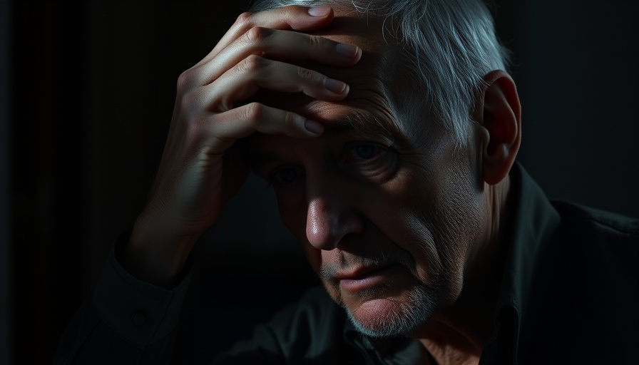 Elderly man contemplating in low light, highlighting dementia rates across U.S. regions.