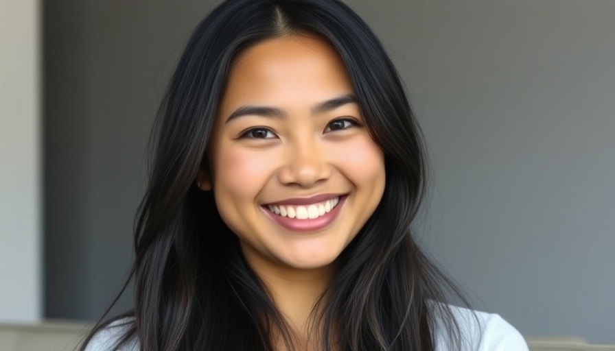 Smiling woman emphasizing real workplace well-being indoors.