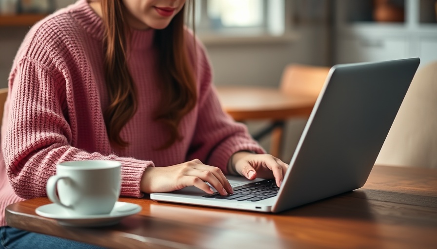 Person using laptop at home, cozy setting with mental health leave considerations.