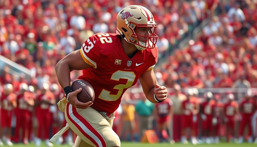 Football player running during game for 2025 Fantasy Football Positional Rankings.