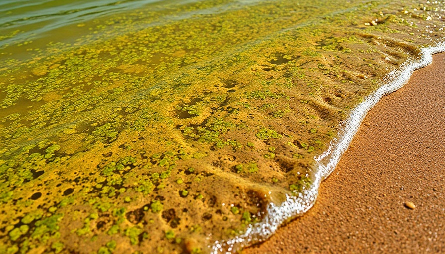 Murky water at Lake Lowell with algae, highlighting health advisory concerns.