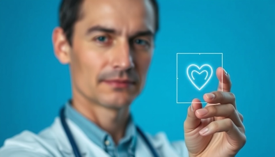 Healthcare professional displays digital health icon for data security.