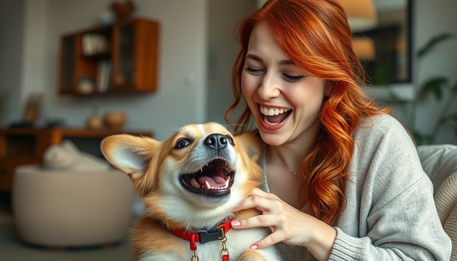 Happy woman with playful dog highlighting pet insurance costs in Britain