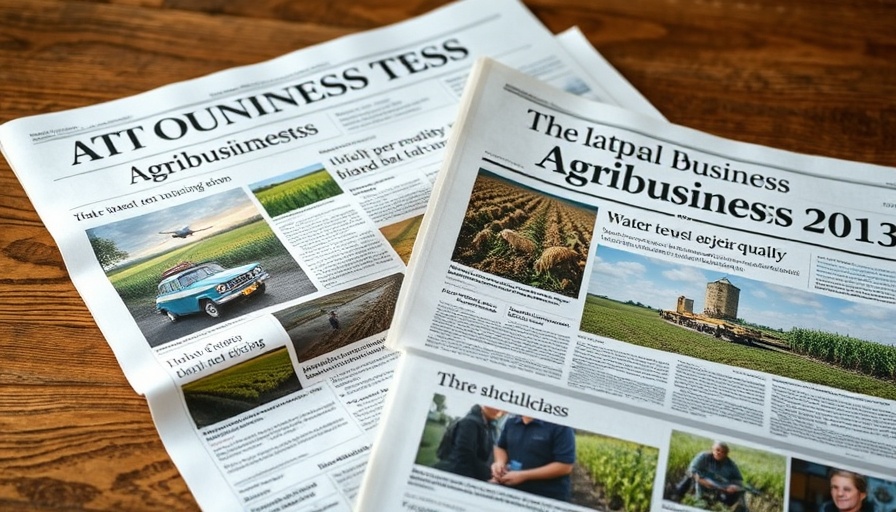 Agribusiness newspapers with articles and images.