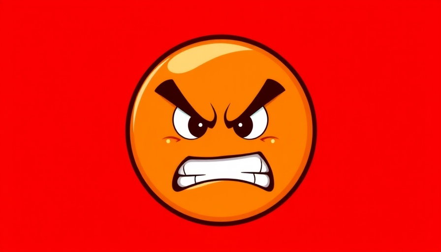 Angry emoji on red background indicating swearing in children.