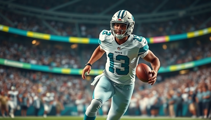 Football player in action, fantasy football busts 2025 concept.