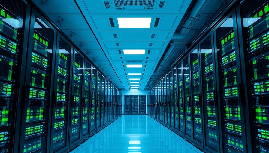 Sustainable Technology Solutions in modern data center with server racks.