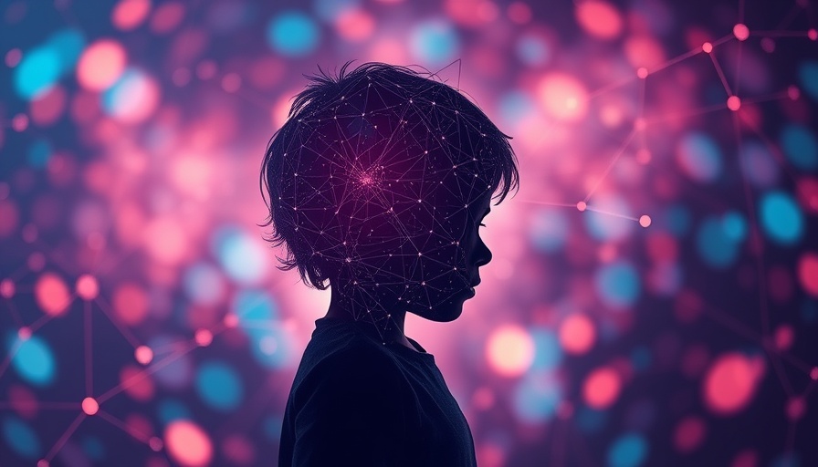 Abstract child silhouette symbolizes connection between childhood virus and Alzheimer's disease.