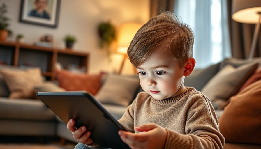Child focusing on tablet, managing screen time limits.
