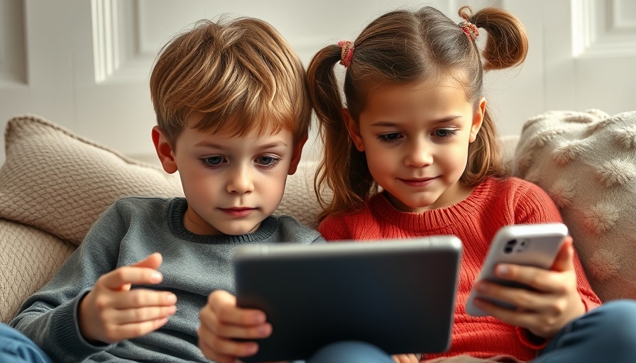 Children using educational apps for kids on tablet and phone.