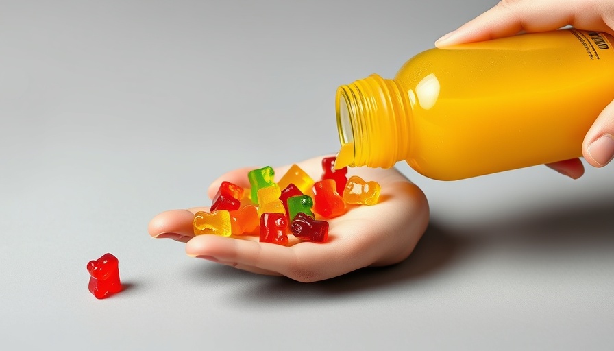 Colorful melatonin gummies in a child's hand, safety focus.