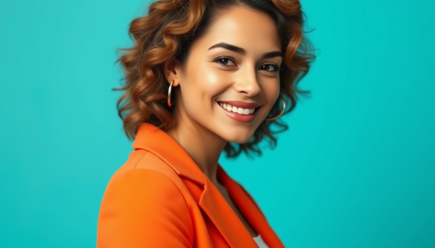 Confident woman in orange blazer, benefits of working more hours.