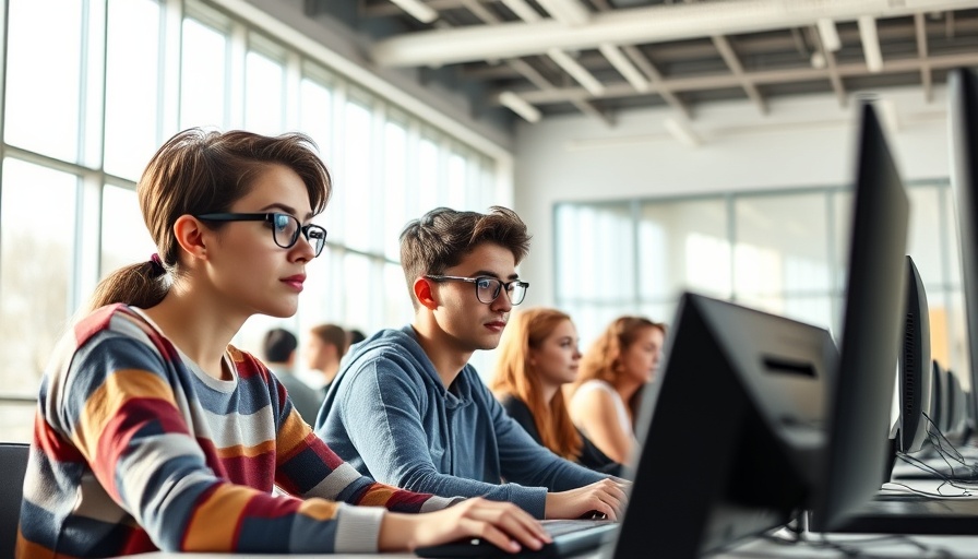 Students in a computer lab representing reimagined education.