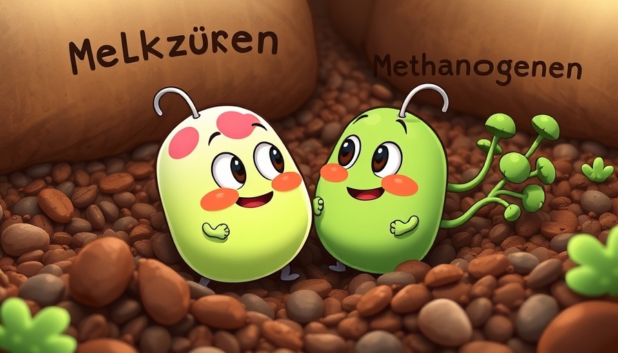 Cartoon microorganisms in manure depicting biological acidification.