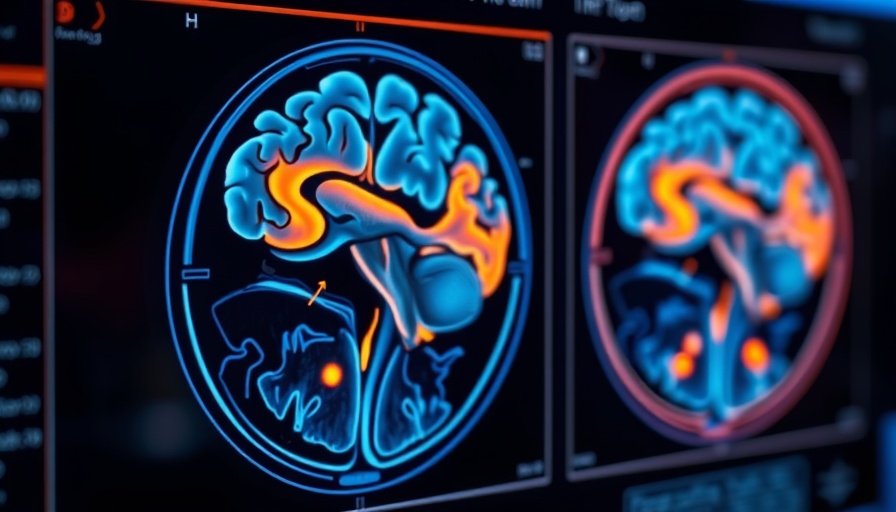 Colorful MRI brain scan highlighting cognitive regions in a medical setting.