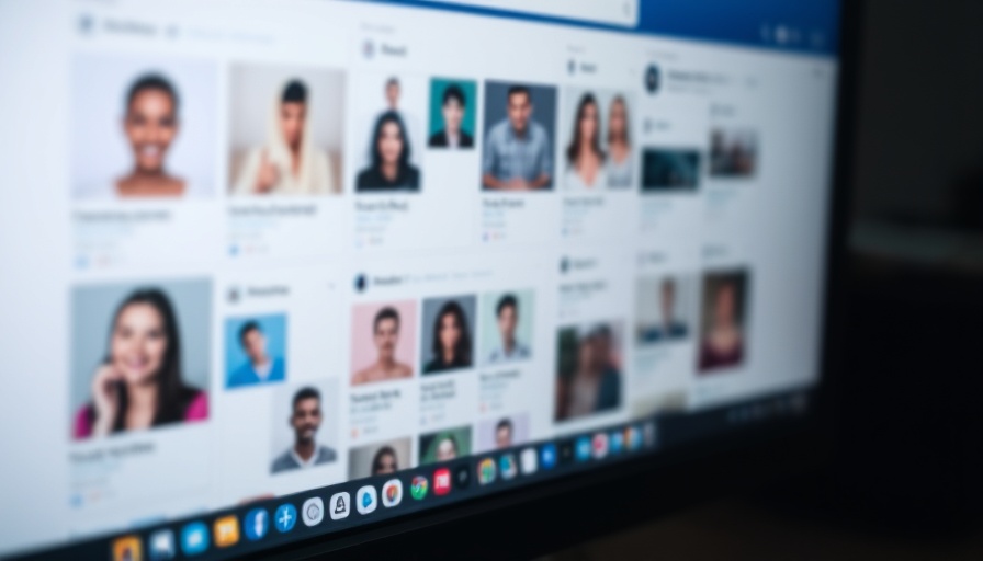 Blurred screen with social media profiles, focusing on online safety.