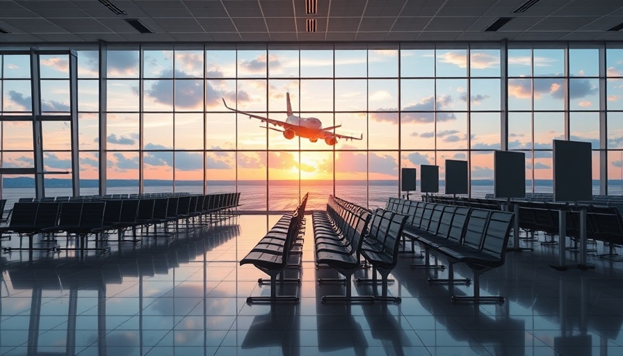 Collins Aerospace cyberattack impact: Empty airport terminal, airplane outside.