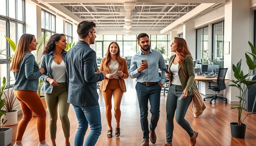Young professionals discussing in modern office to attract and retain Gen Z talent.