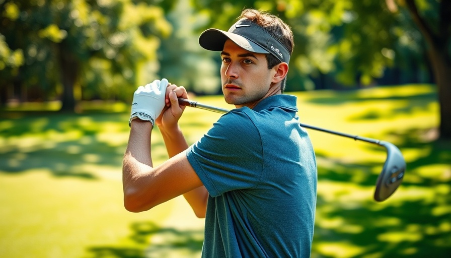 Young golfer at Ryan T. Lee Memorial Golf Tournament, preparing for a swing.