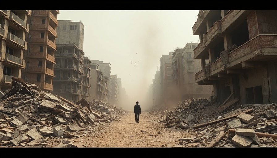 Rise of dehumanization society depicted in a ruined cityscape.