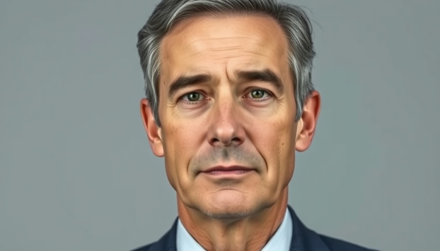 Middle-aged man in suit with neutral expression, plain background.