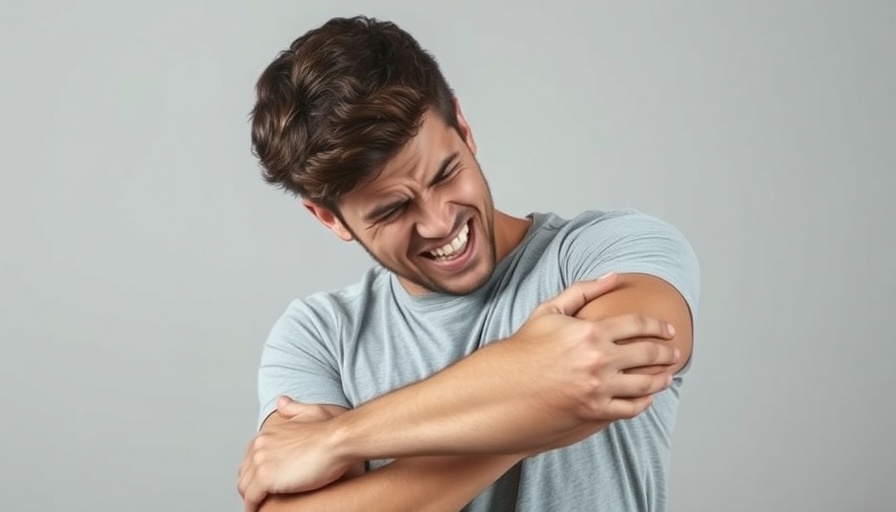 Young man in pain holding arm, highlighting employer liability for workplace safety.