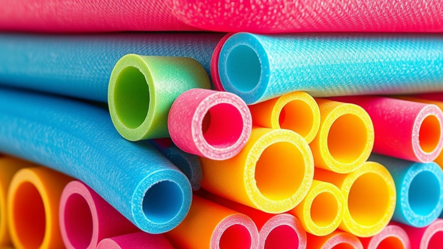Bright colorful pool noodles for holiday decor hacks