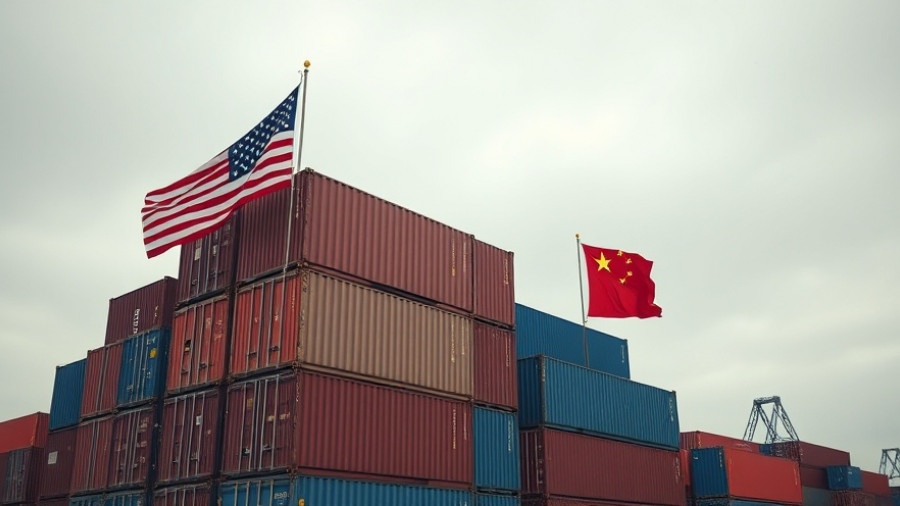 Shipping containers with US and China flags represent trade impact on small businesses.
