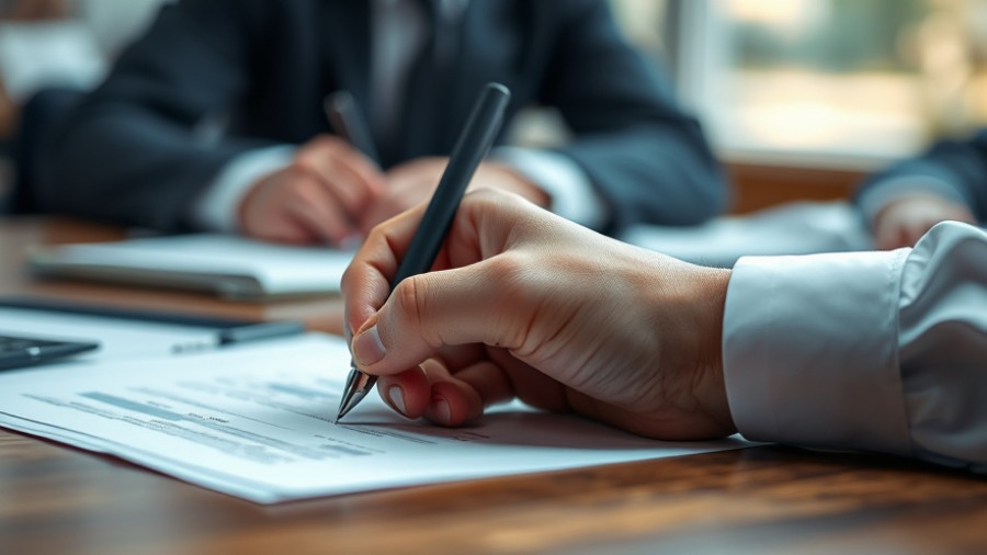 Understanding Term Loans: Close-up of hands writing on documents.
