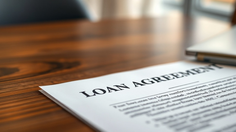 Close-up of loan agreement on a wooden table for fast business loans.