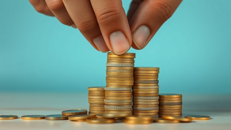Close-up of hands stacking coins symbolizing short-term business loan options.