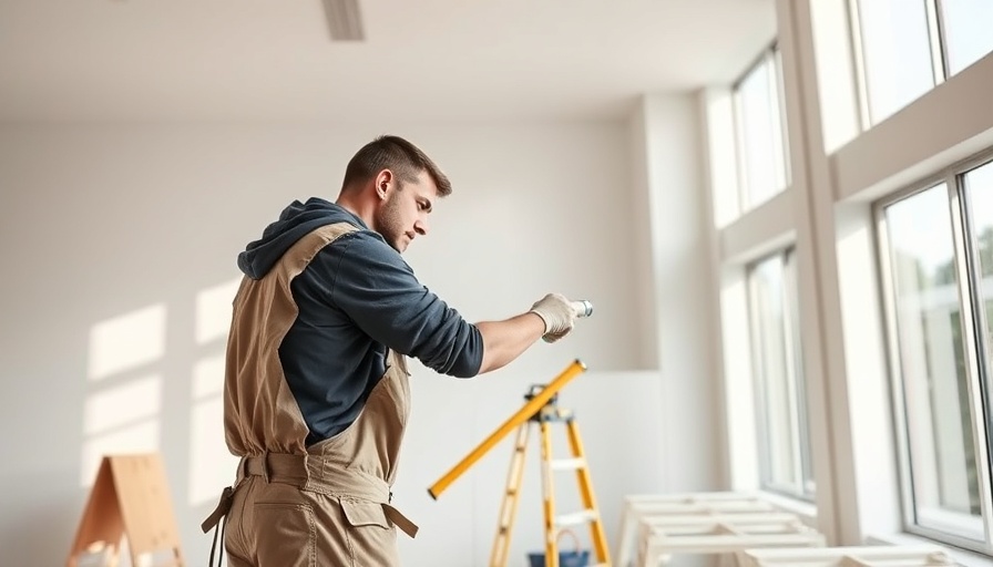 Professional painter focused on precise commercial painting services.