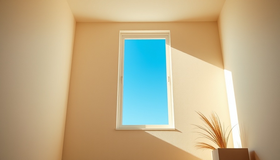 Soundproof window with natural light in minimalist interior, serene atmosphere.