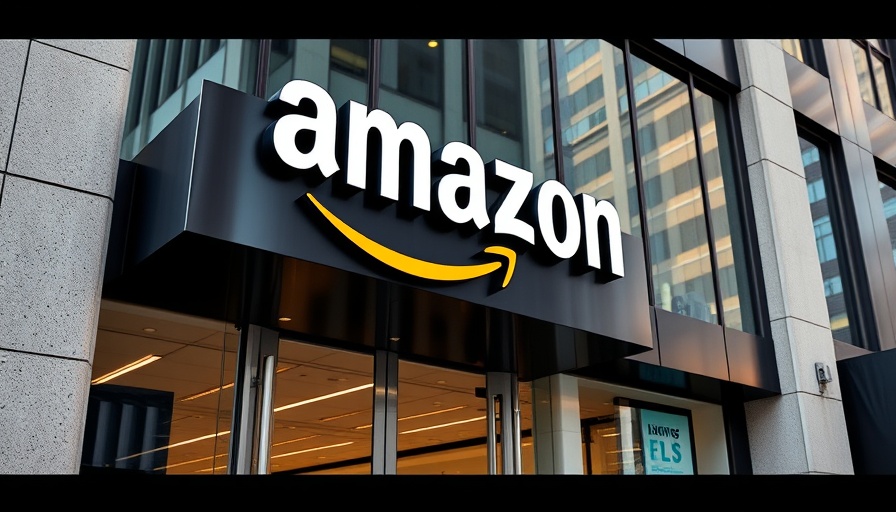 Sleek Amazon office entrance, showcasing modern design.