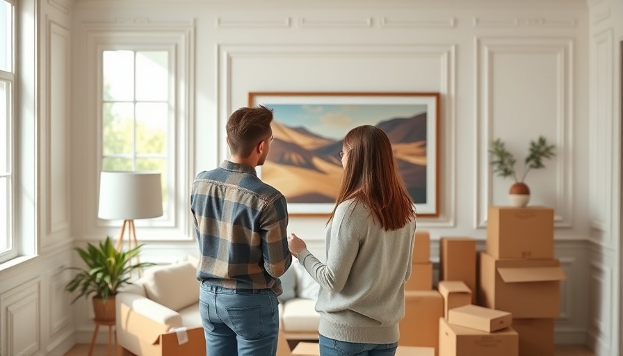Affordable DIY Home Upgrades: Couple placing artwork in a bright room.