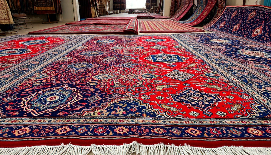 Intricately designed Persian silk rugs with vibrant colors lying flat.