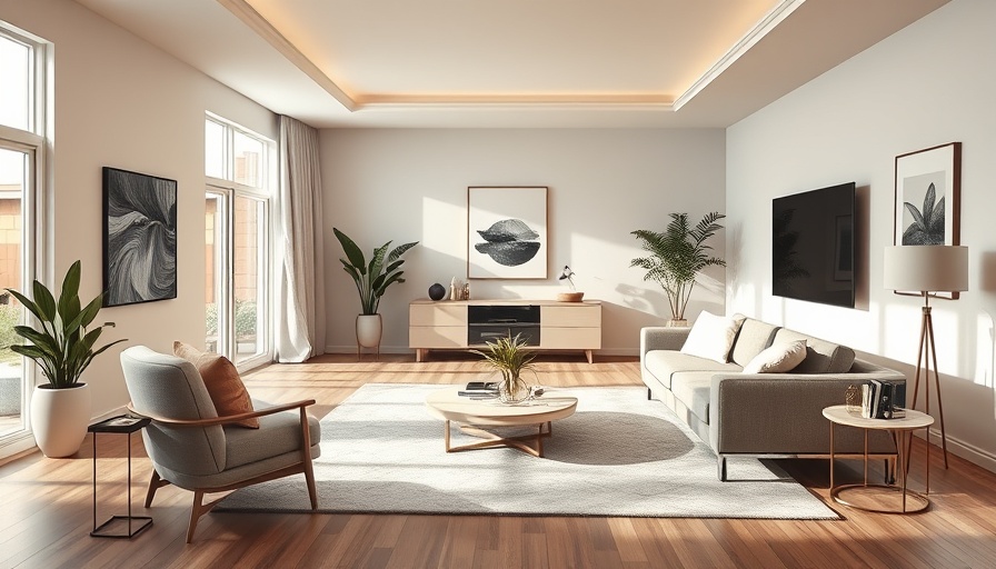 Modern living room highlighting zero-interest home renovation loans.