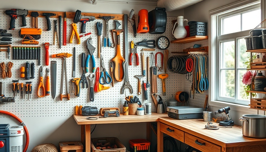 DIY home improvement workspace with organized tools.