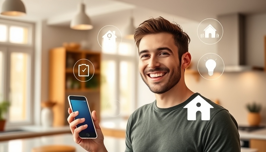 Young man with home automation icons, Home Assistant Tips.