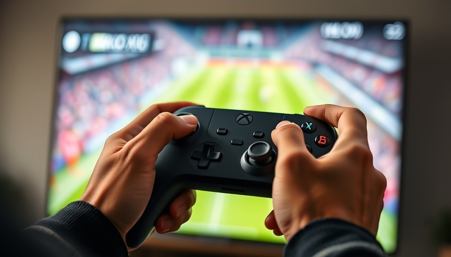 Xbox Cloud Gaming on LG Smart TVs: Close-up hands with controller