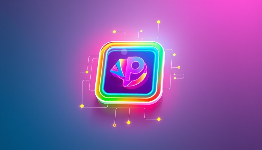 Vibrant digital logo symbolizing technology