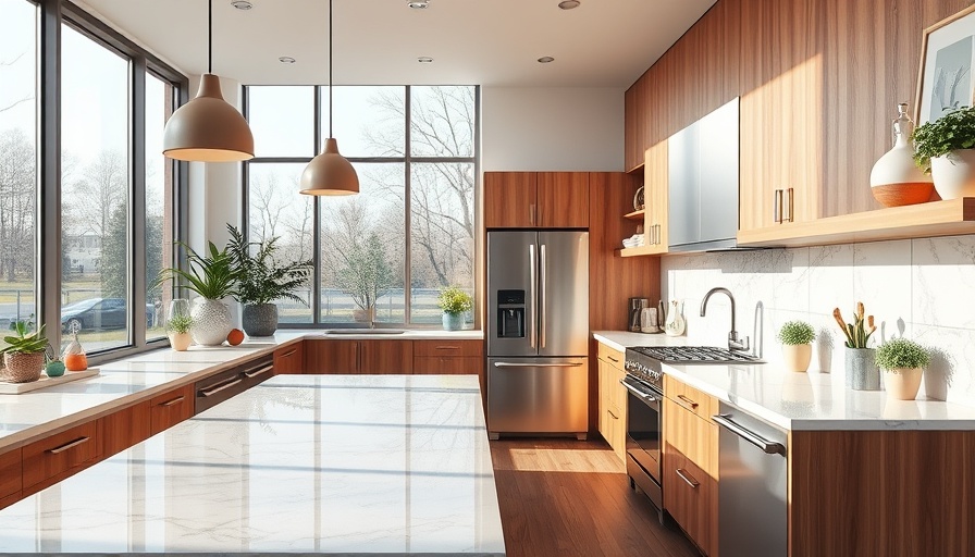 Modern kitchen with marble countertops for Home Improvement News.