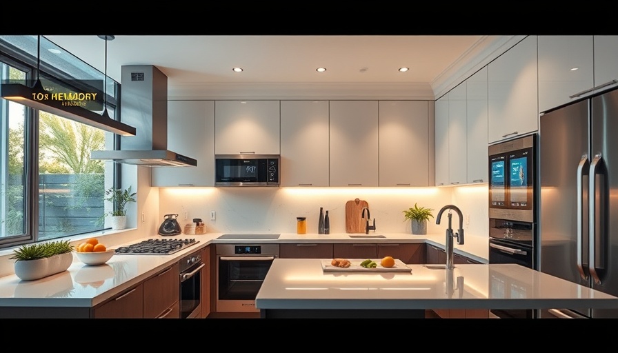 Modern kitchen with advanced home automation technology
