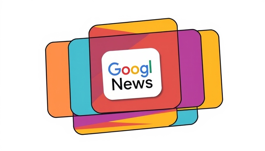 Colorful digital Google News logo with overlapping rectangles.