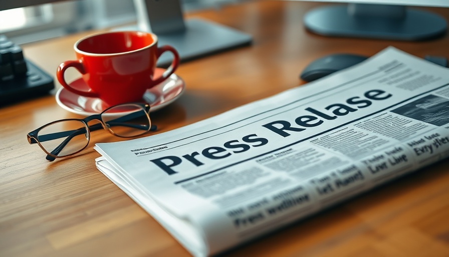 Home improvement news press release with coffee and glasses.