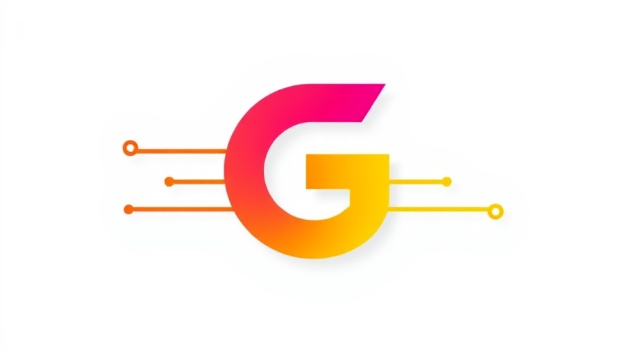 Colorful abstract G logo on smart home devices theme.